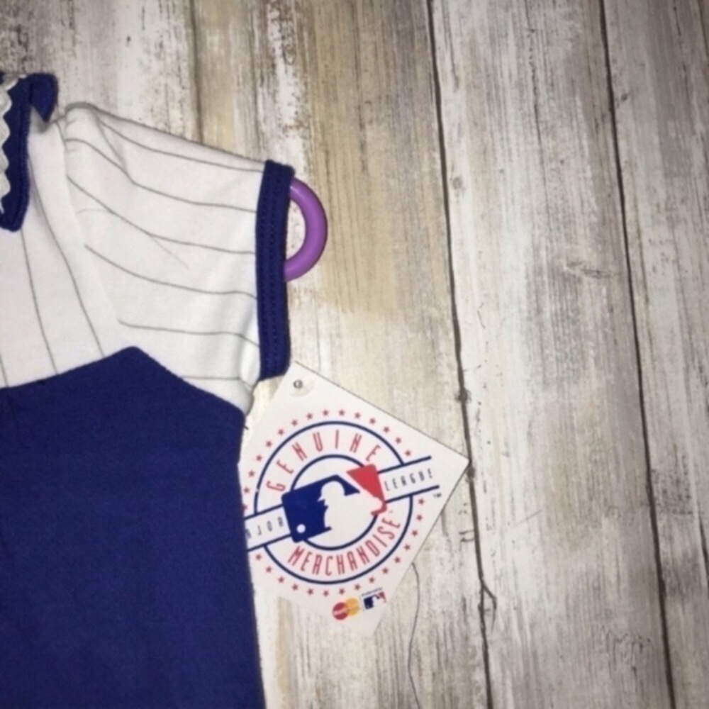 Texas Rangers Baby Girl Onesie NWT 0-3M Blue MLB Baseball Outfit - Picture 4 of 6